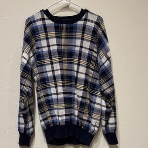 Vintage Nautica Plaid Crewneck Sweater